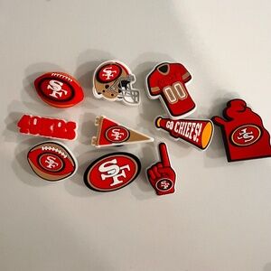 Shoe Charms Jibbitz NFL San Francisco 49ers Football Theme Set of 10 New